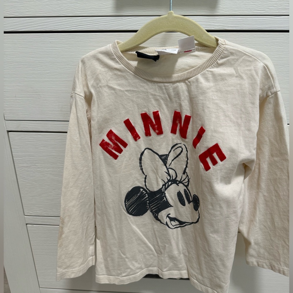 Zara Minnie mouse long sleeve top. Size 4-5